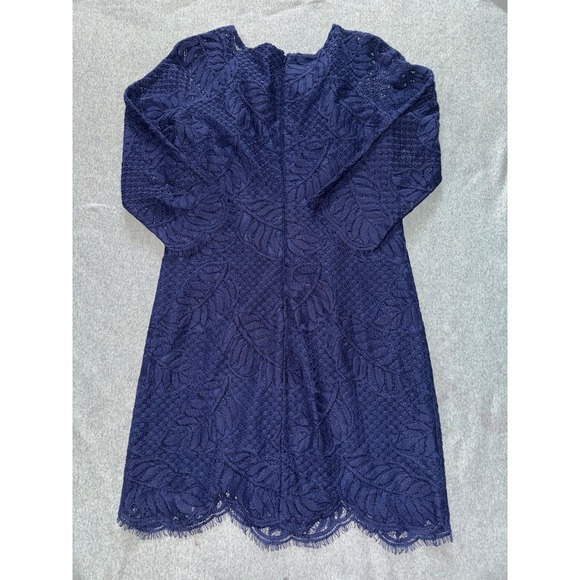 Lilly Pulitzer Dresses & Skirts - Lilly‎ Pulitzer True Navy Blue Two Tone Feather Lace Hera Dress Size 4
